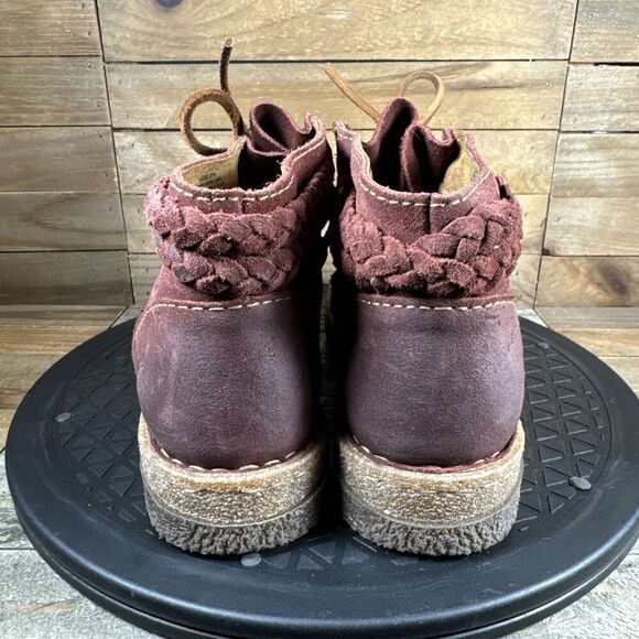 Born Womens Size US 6 Artisan Comfort Lace Up Booties Temple II Dark Red - Picture 4 of 10